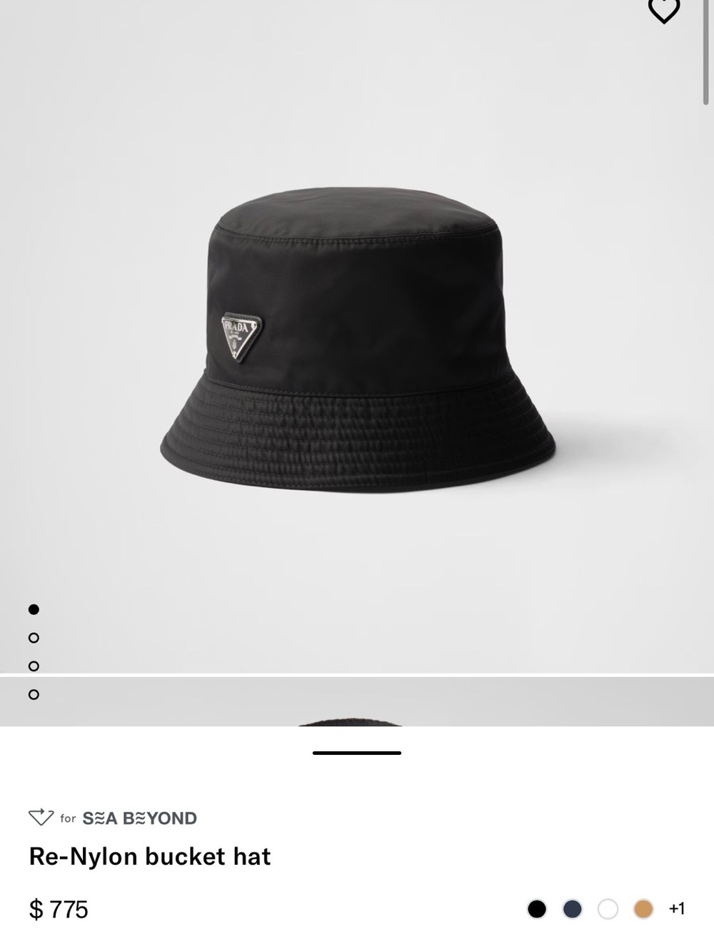 Prada Black Re-Nylon Bucket Hat with Triangle Logo